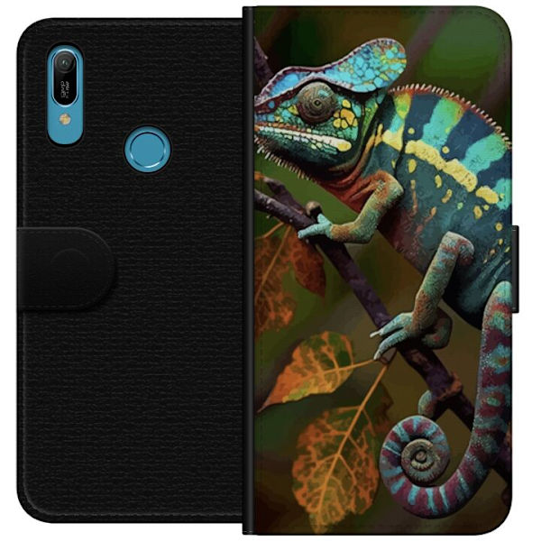 Huawei Y6 (2019) Lompakkokotelo Lisko Graafinen Streetwear Suunnittelu Eläinmalli Moderni Kaupunkityyli Suosittu Motiivi Luova Taide Trendi