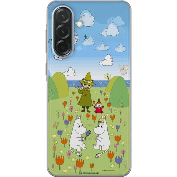 Kompatibelt Mobildeksel til Samsung Galaxy A36 Mumin i blomsteräng grønn