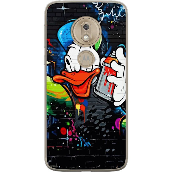 Motorola Moto G7 Play Gennemsigtig cover Kalle Anka Graffiti Disney Design Sjovt Børnemotiv Farve Grafisk Populær Serie Ikonisk Disneyfigur