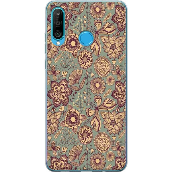 Kompatibelt Mobildeksel til Huawei P30 lite Vintage Blomster