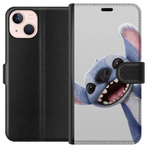 Apple iPhone 13 mini Plånboksfodral Stitch i Fart – Kawaii Design för Fans & Barn