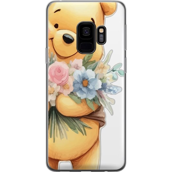 Samsung Galaxy S9 Gjennomsiktig deksel Nalle Puh med blomster