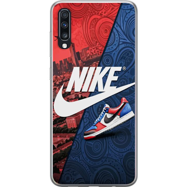 Samsung Galaxy A70 Läpinäkyvä kuori  Nike Logo Punainen Sininen Lenkkarit Tyyli Urheilu Muoti Suosittu Swoosh Kuviointi Harjoitusvaatteet Graafinen