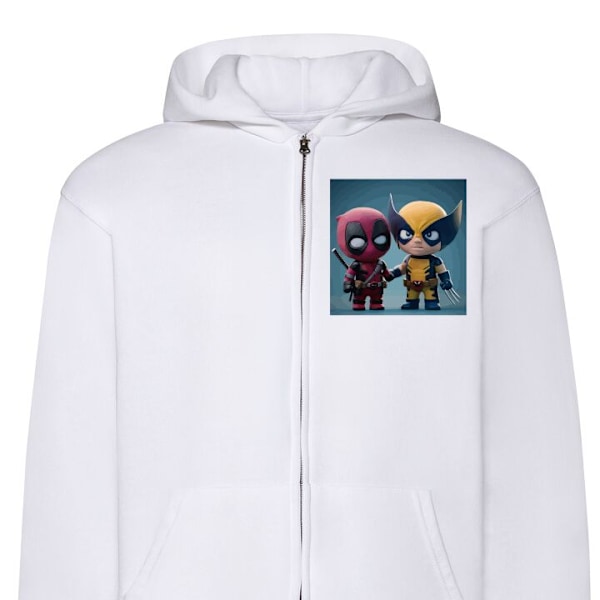 Zip-Hoodie | Hættetrøje med Lynlås til Voksne Deadpool & Wo hvid M