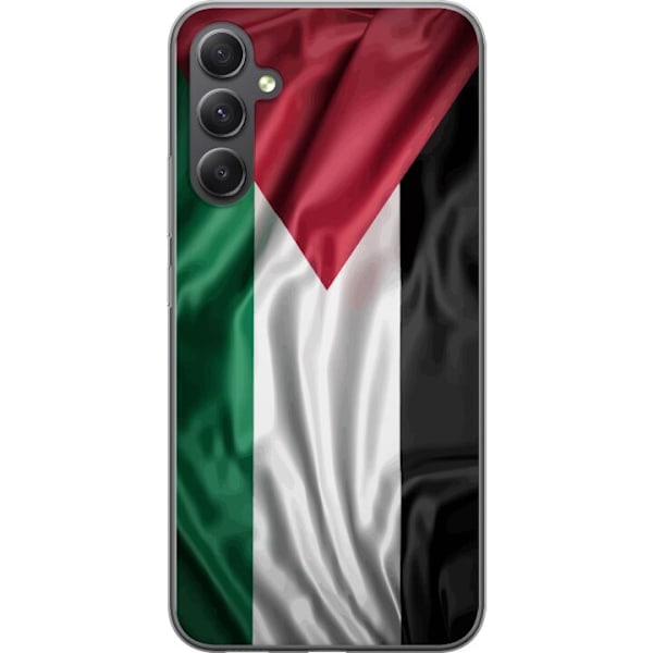 Samsung Galaxy A24 4G Gennemsigtig cover Palestinaflaget – ikonisk frihedssymbol i rød, sort, hvid og grøn