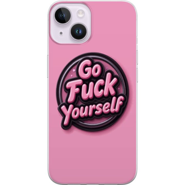 Kompatibelt Mobildeksel til Apple iPhone 15 Plus Rosa 3D textposter