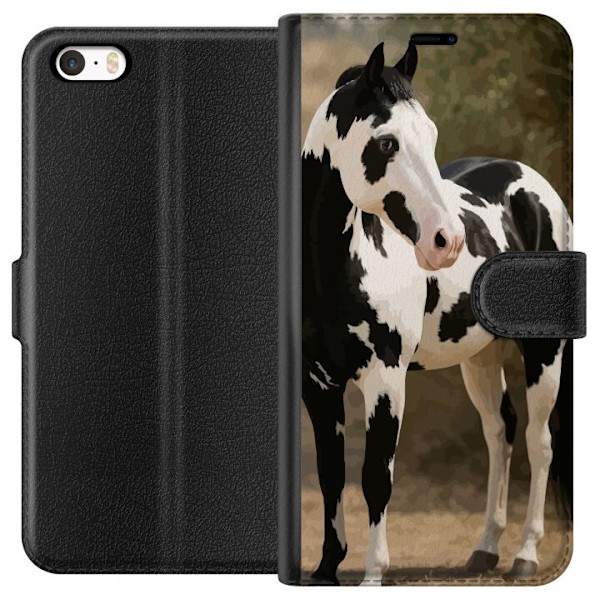 Apple iPhone 5 Lompakkokotelo Kaunis Hevonen - elegantti hevon