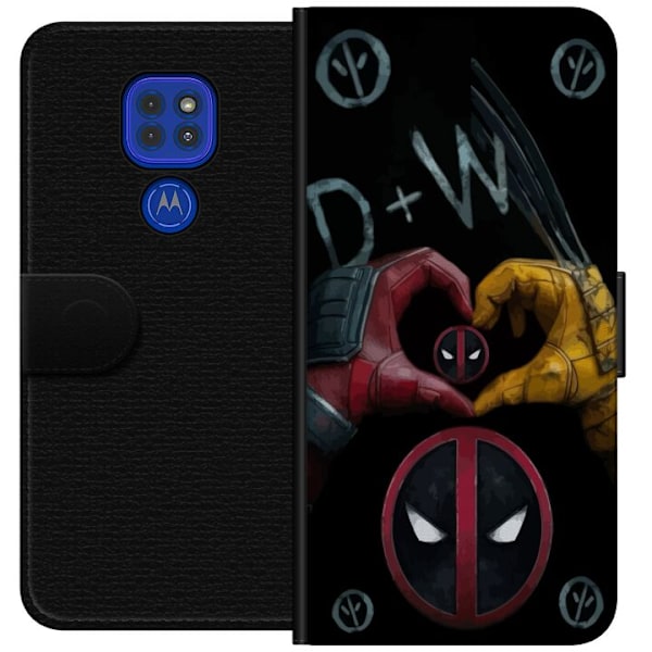 Motorola Moto G9 Play Lompakkokotelo Deadpool & Wolverine Rakk