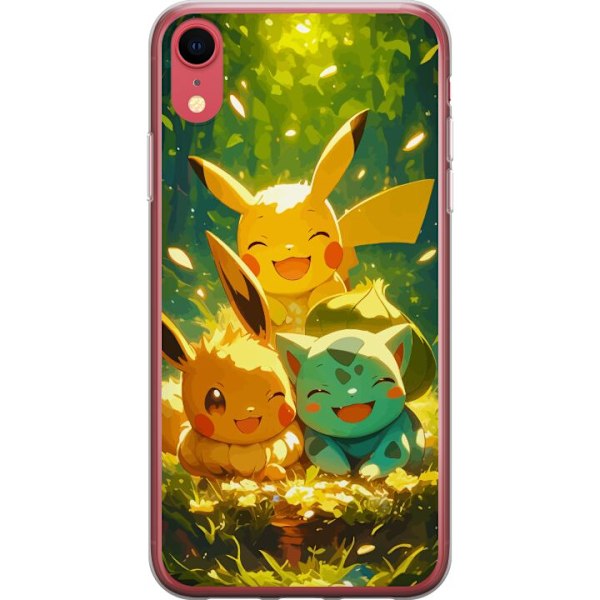 Apple iPhone XR Genomskinligt Skal Pixelmonster spelstil – färgstark design för retroälskande gamers