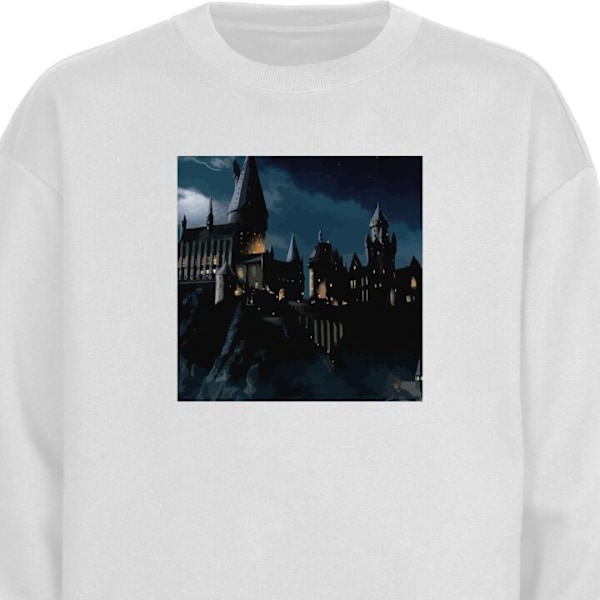 Sweatshirt til Voksne | Klassisk Collegebluse Harry Potter hvid XXL