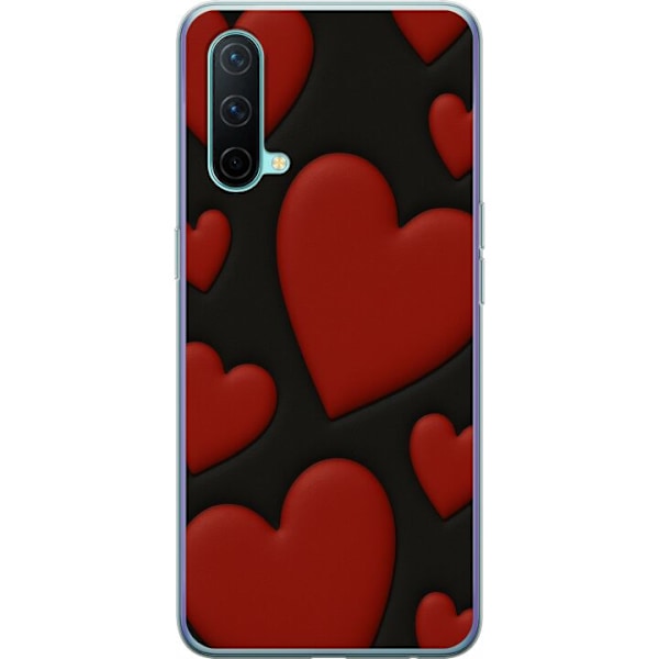 OnePlus Nord CE 5G Genomskinligt Skal Red Velvet Hearts