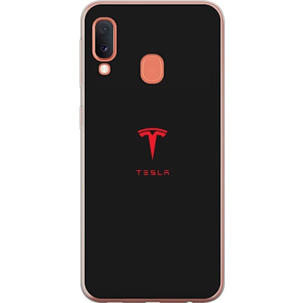 Samsung Galaxy A20e Läpinäkyvä kuori Tesla