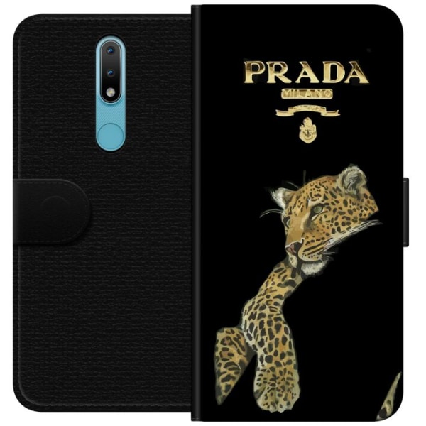 Nokia 2.4 Lompakkokotelo Prada Leopard