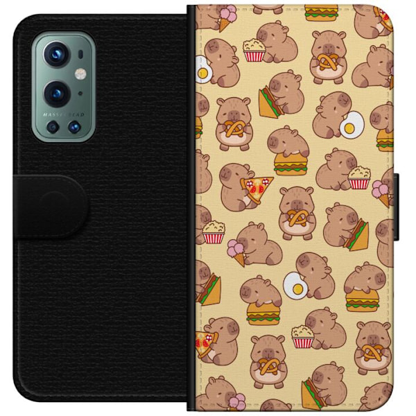 OnePlus 9 Pro Plånboksfodral Kawaii capybara mobilskal med flera söta figurer