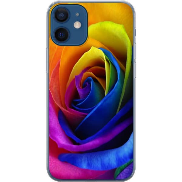 Kompatibelt Mobildeksel til Apple iPhone 12 Regnbue Rose