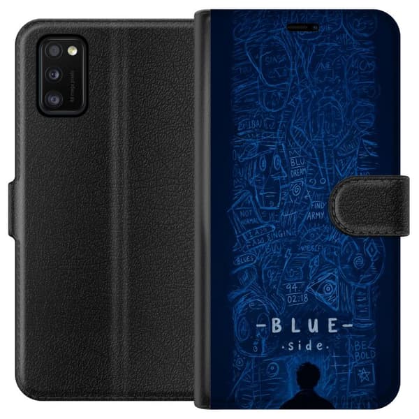 Kompatibelt Plånboksfodral till Samsung Galaxy A41 Blue Side illustration blå