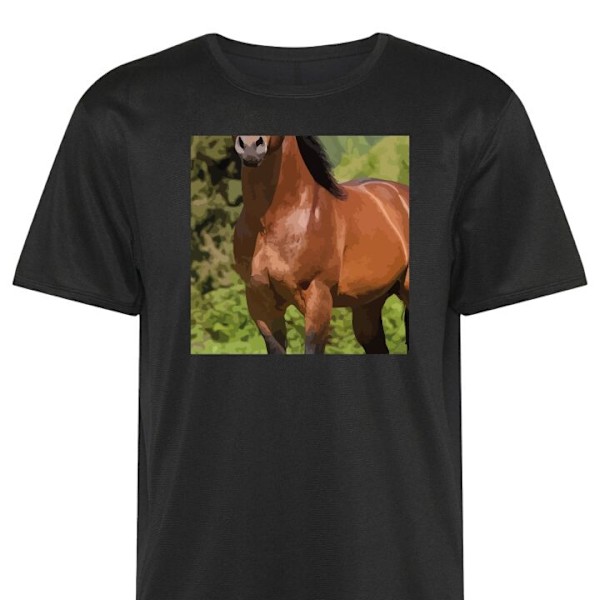 Trenings T-skjorte | Sport T-skjorte for Voksen Hest svart XX-Large