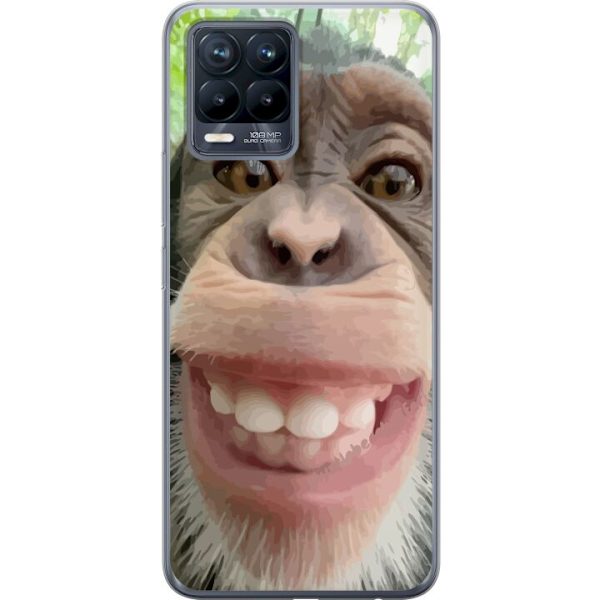 Realme 8 Gjennomsiktig deksel Ape Selfie Rolig Grafisk Design Ape Djurmotiv Trend Roligt Motiv Populært Urban Kunst Stil