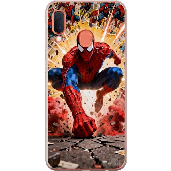 Kompatibelt Mobildeksel til Samsung Galaxy A20e Spider Man action