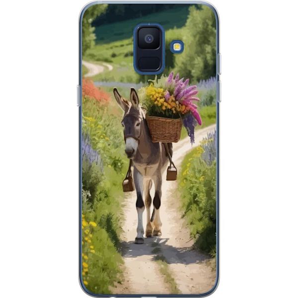 Samsung Galaxy A6 (2018) Genomskinligt Skal Åsna Djurmotiv Rolig Design Naturmotiv Populär Dekor Humor Grafiskt Djurtema Exotiskt