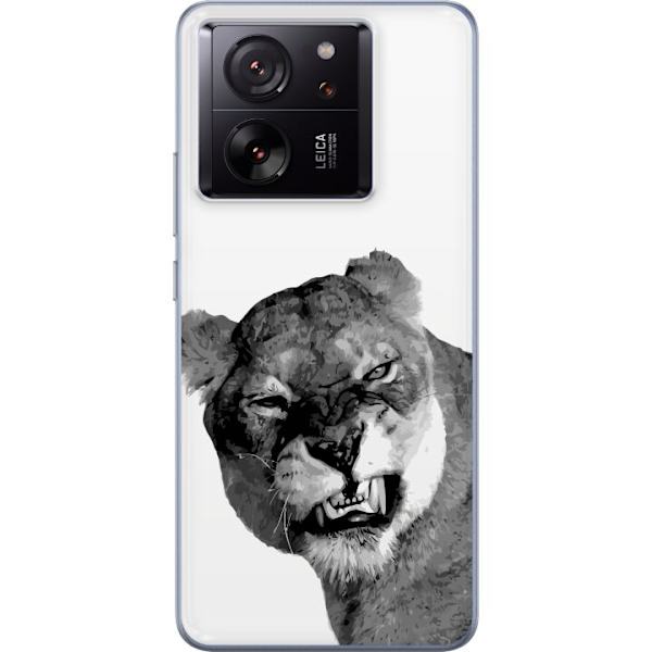 Xiaomi 13T Genomskinligt Skal Lejon Konst Artistiskt Djurmotiv Afrikanskt Stil Djungel Känsla Grafiskt Motiv Hemdekor Djurtema
