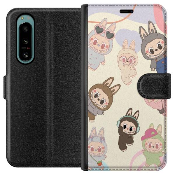 Sony Xperia 5 IV Tegnebogsetui Labubu Pop Mart Samling Motiv Figur Samling Design Populært Art Toy Pop Mart Kreativ Grafisk