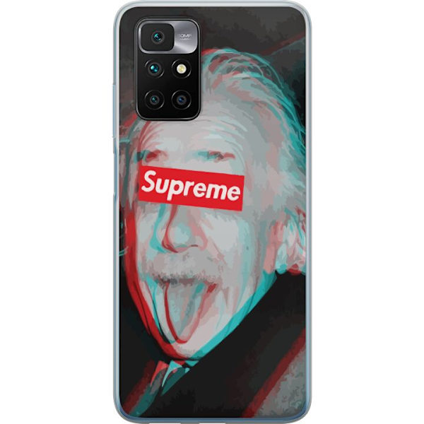 Xiaomi Redmi 10 Genomskinligt Skal Supreme Albert Einstein 3D Motiv Streetwear Design Populär Vetenskap Ikoniskt Grafiskt Urban Art
