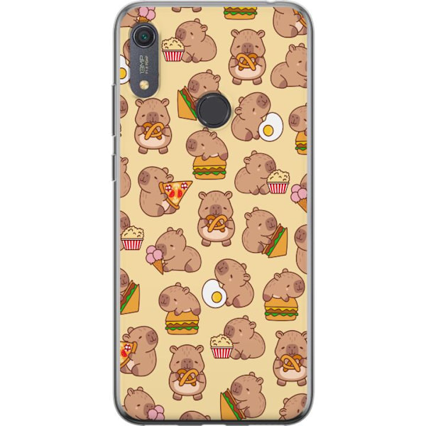 Huawei Y6s (2019) Läpinäkyvä kuori Kawaii capybara puhelinkotelo useilla söpöillä hahmoilla