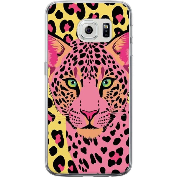 Kompatibelt Mobilskal till Samsung Galaxy S6 edge Rosa leopard rosa
