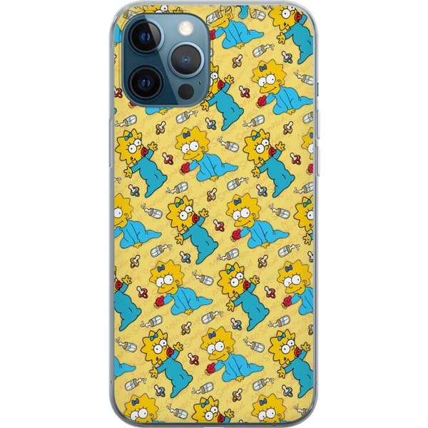 Kompatibelt Mobilskal till Apple iPhone 12 Pro Mönster med Maggie Simpson, nappar och nappflaskor gul