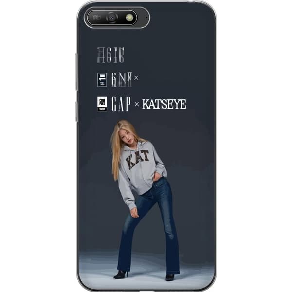 Kompatibelt Mobilskal till Huawei Y6 (2018) KATSEYE blond modebild grå