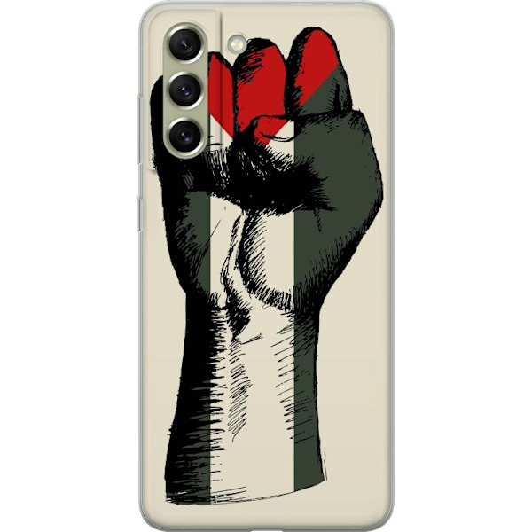Samsung Galaxy S21 FE 5G Läpinäkyvä kuori Käsi sidottu Palestinan väreihin - voimakas symboli vapausliikkeelle