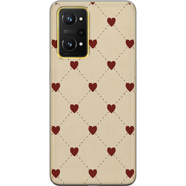 Realme GT Neo 3T Läpinäkyvä kuori Sydänverkko