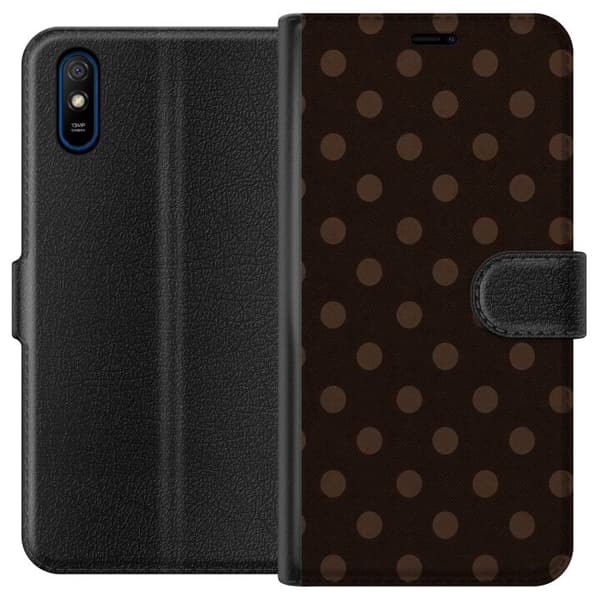 Kompatibelt Plånboksfodral till Xiaomi Redmi 9A Mocha Dots brun