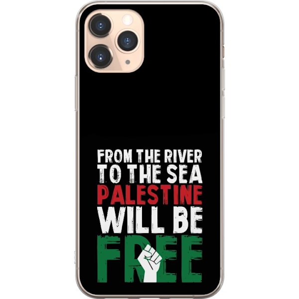 Apple iPhone 11 Pro Genomskinligt Skal Free Palestine – politiskt statement med kraftfullt grafiskt uttryck