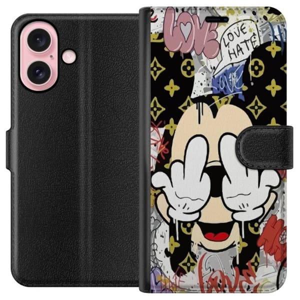 Kompatibel Tegnebogsetui til Apple iPhone 16 Mickey Mouse