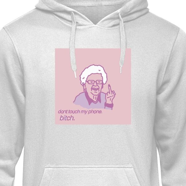 Hoodie för Vuxen | Bekväm Huvtröja Rör inte min telefon grå XXL