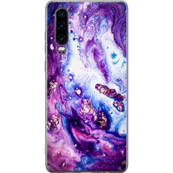 Huawei P30 Gennemsigtig cover Galakse Marmor