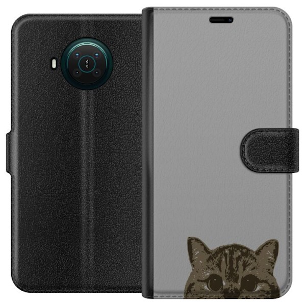 Nokia X10 Lommeboketui Grå Kattblikk - stilren katte design m