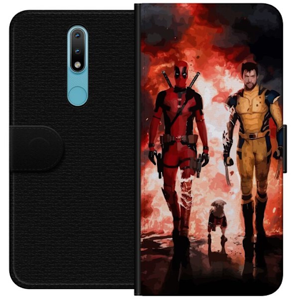 Nokia 2.4 Tegnebogsetui Wolverine Deadpool