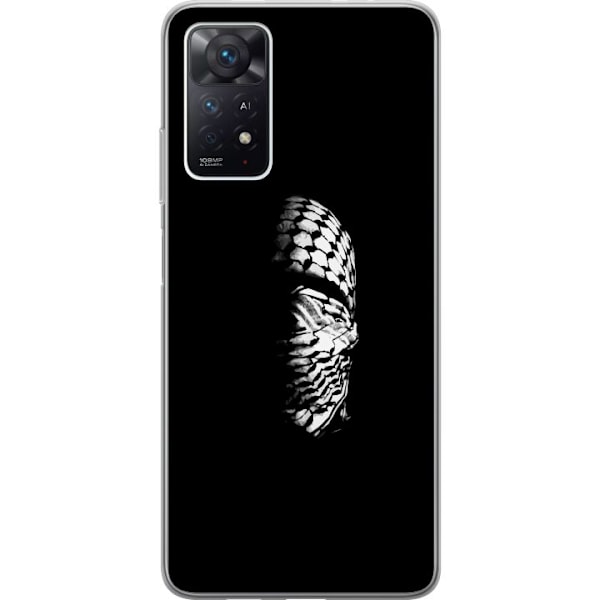 Xiaomi Redmi Note 11 Pro 5G Läpinäkyvä kuori Keffiyeh-kuviointi - klassinen palestiinalainen mustavalkoinen shaali, jolla on kulttuurinen merkitys