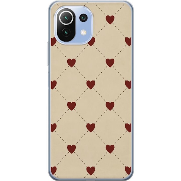 Xiaomi Mi 11 Lite Genomskinligt Skal Heart Grid