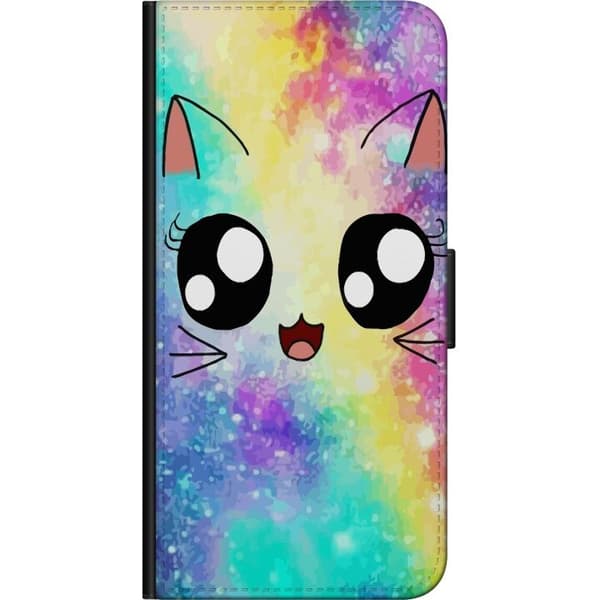 Kompatibelt Plånboksfodral till Huawei Y6 (2019) Cute Cat Galaxy