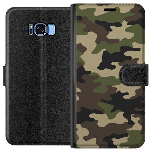 Samsung Galaxy S8 Lompakkokotelo Metsä camo