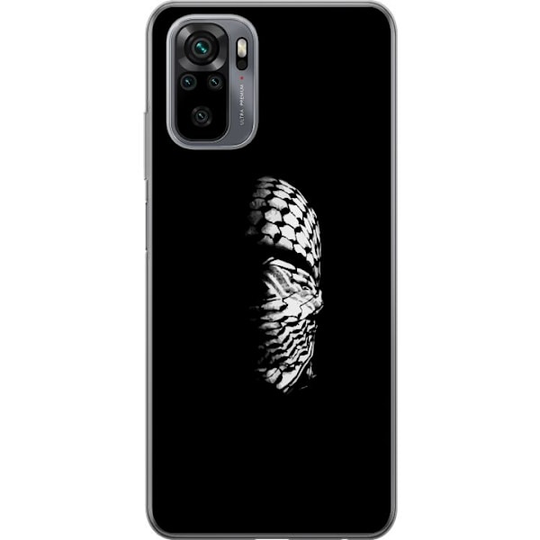 Xiaomi Redmi Note 10 Läpinäkyvä kuori Keffiyeh-kuviointi - klassinen palestiinalainen mustavalkoinen shaali, jolla on kulttuurinen merkitys
