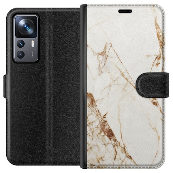 Xiaomi 12T Pro Plånboksfodral Vit marmor