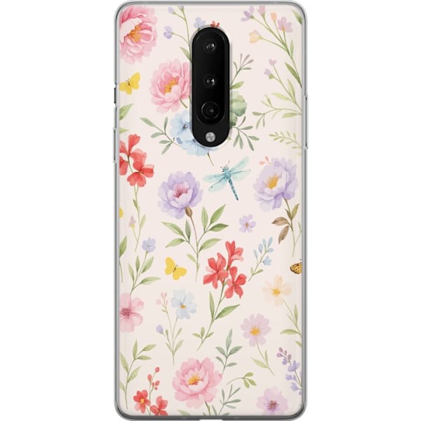 OnePlus 8 Genomskinligt Skal Blommor