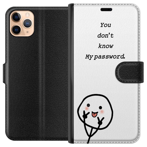 Apple iPhone 11 Pro Max Plånboksfodral You Don’t Know My Password – edgy textmotiv med attityd