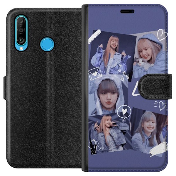 Huawei P30 lite Tegnebogsetui Lisa Blackpink – Aesthetic K-pop Queen