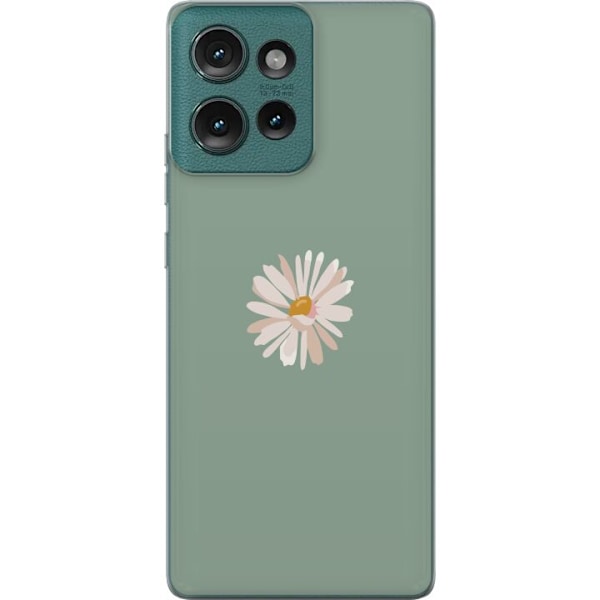 Motorola Edge 50 Läpinäkyvä kuori Vihreä Minimalikukka - t